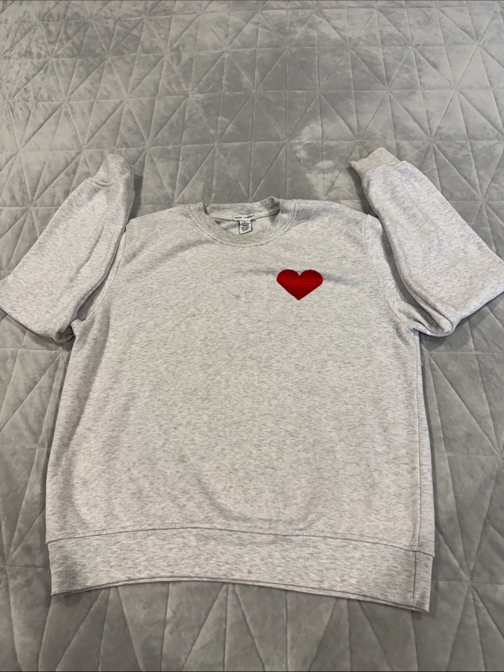 Better together  Heather Gray Crewneck Sweatshirt with Red Heart Patch size m